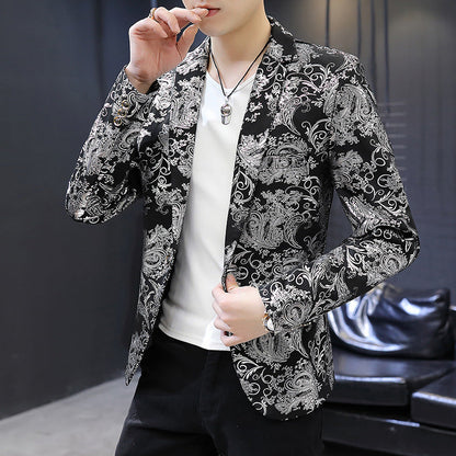 Herren Blazer Elegant Luxus Jacquard Muster