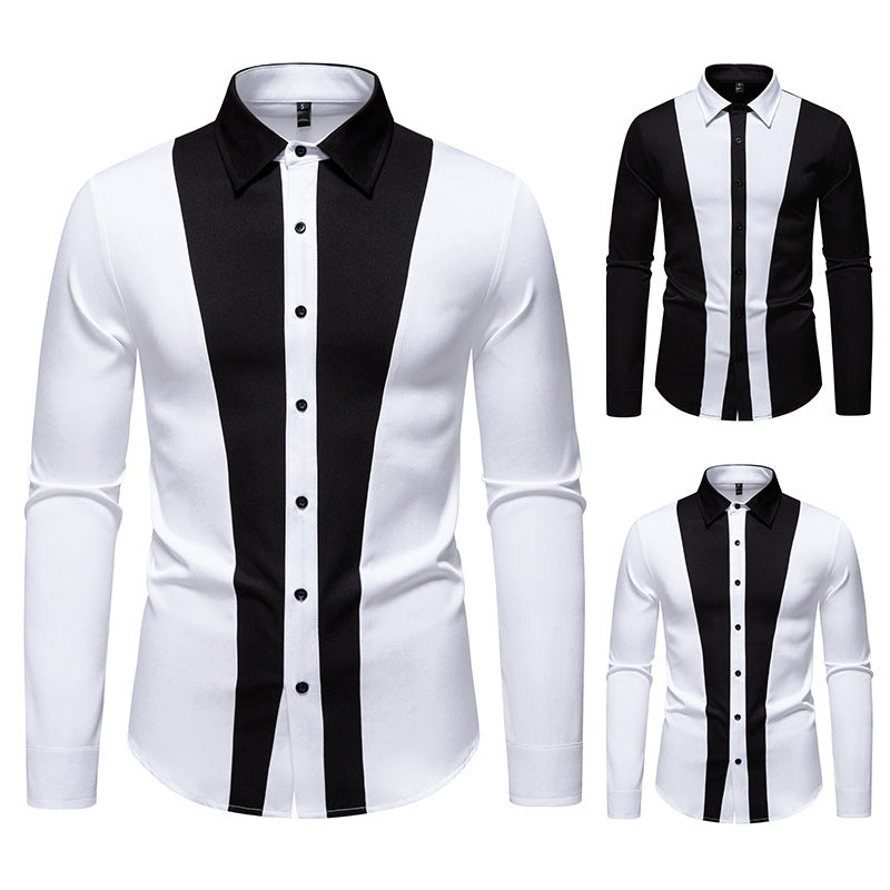 Herren Hemd mit Kontrastfarben Elegantes Design Modern - BerlinGlamour