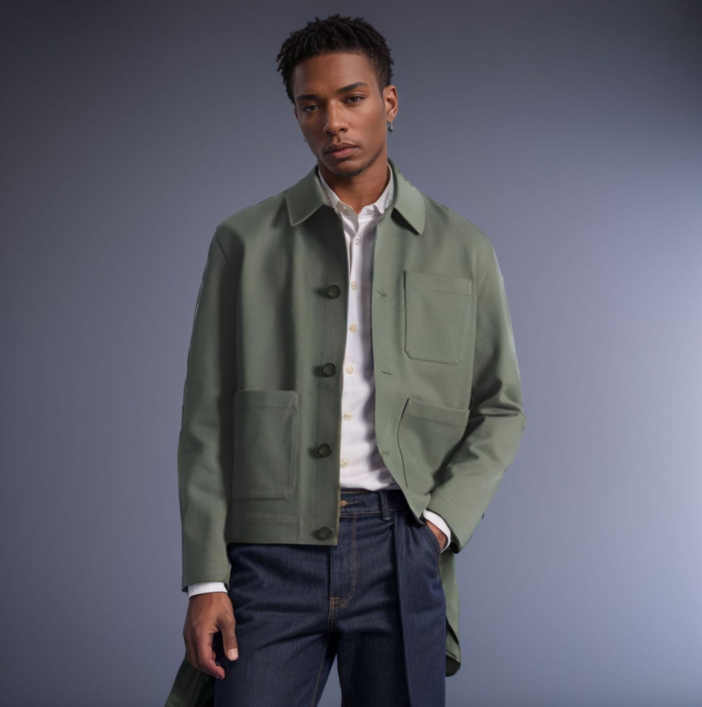 Herren Jacke Modern aufgesetzte Taschen Hochwertig - BerlinGlamour