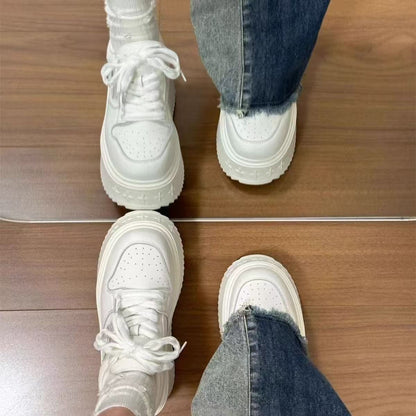 Damen Sneaker Plattform Schuhe Hoch mit Weichem Innenfutter