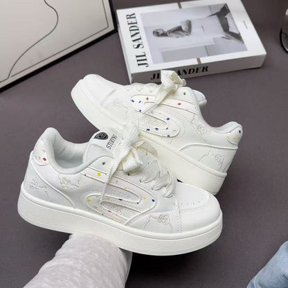 Damen Sneaker Sportlich Weiß