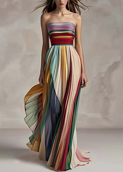 Elegantes Trägerloses Maxikleid Mit Falten