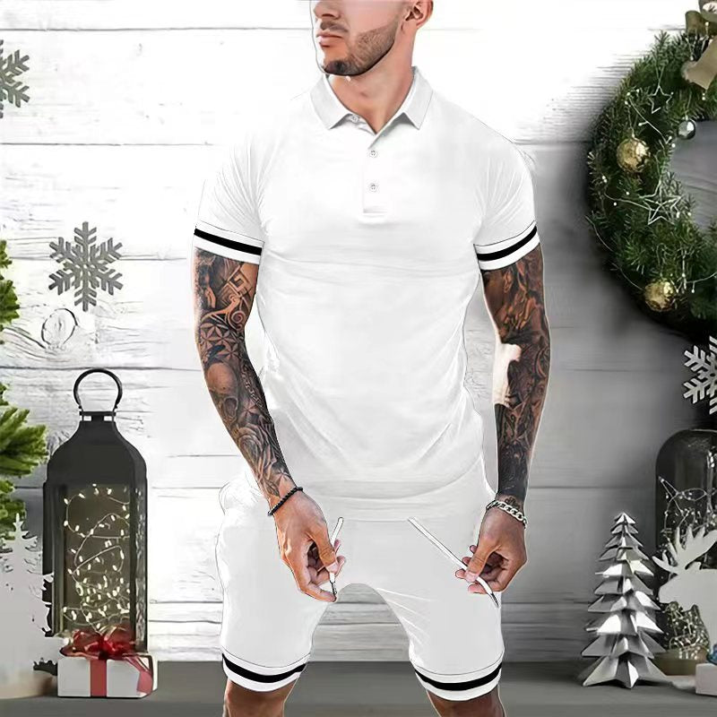 Herren Sportset Atmungsaktiv Kontrastbündchen Freizeit