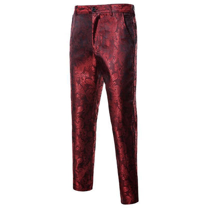 Herrenhose Paisley Muster Elegant Slim Fit