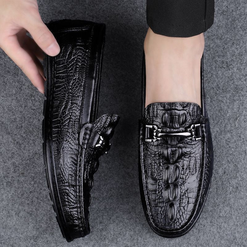 Herren Mokassins aus Leder Elegant Schwarze Luxus Schuhe