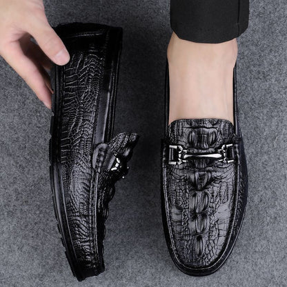 Herren Mokassins aus Leder Elegant Schwarze Luxus Schuhe