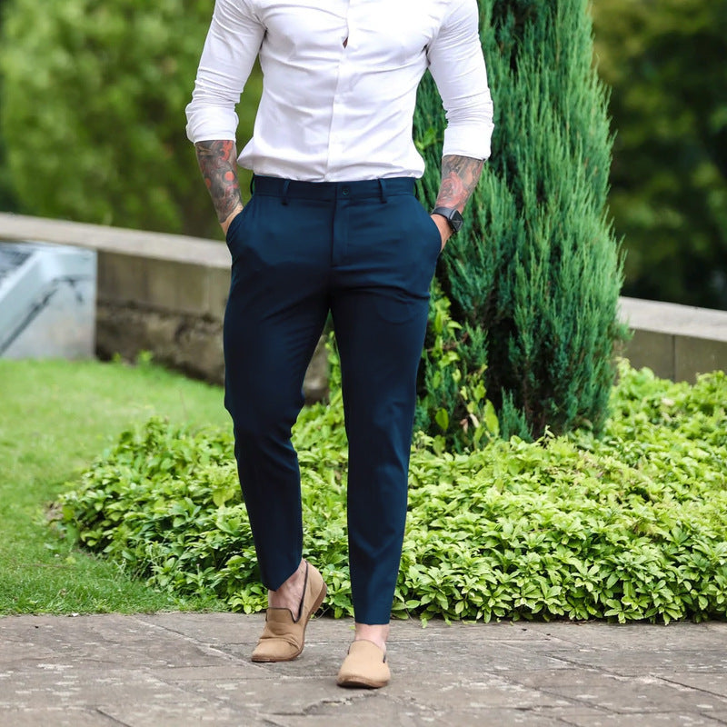 Herren Chinos Slim Fit Elastisch Bequem