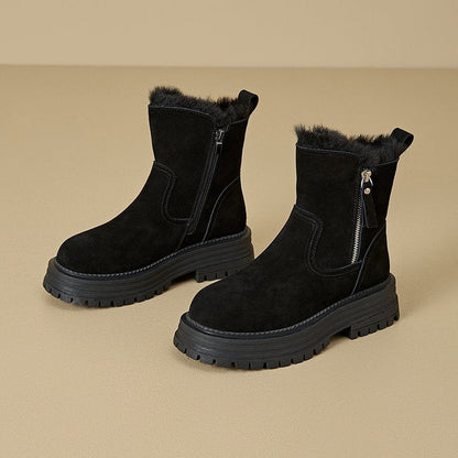 Damen Stiefeletten Warm Isoliert Winterstiefel Robust