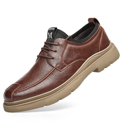 Herren Leder Schnürschuhe Bequem Rutschfest Modern