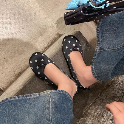 Damen Ballerinas Elegante Punkte Design Komfortabel