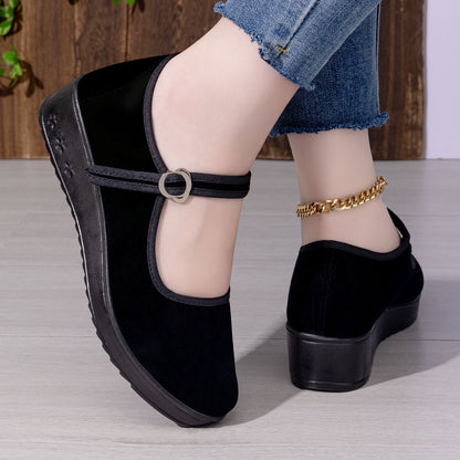 Damen Ballerinas Bequem Verstellbar Mit Riemen