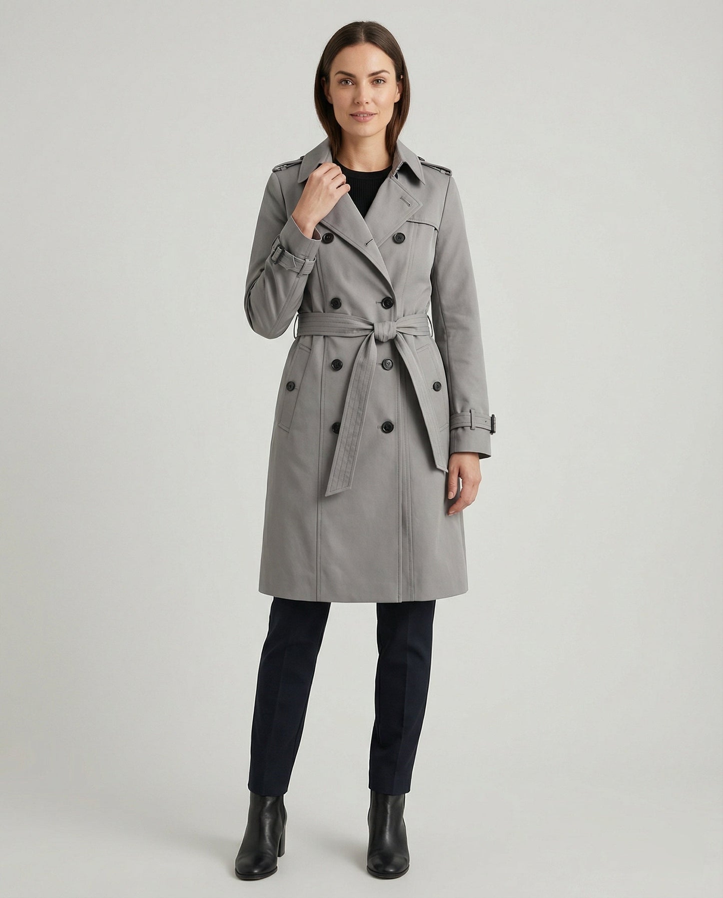 Damen Trenchcoat Groß geschnitten mit Taillengürtel Modern