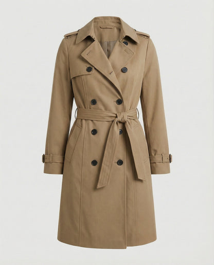 Damen Trenchcoat Groß geschnitten mit Taillengürtel Modern