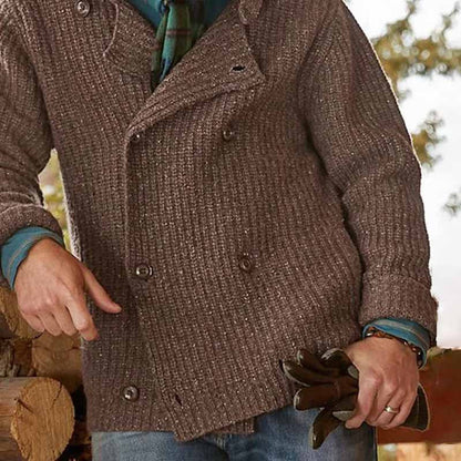 Herren Strickjacke Moderner Schnitt Doppelter Knopfverschluss