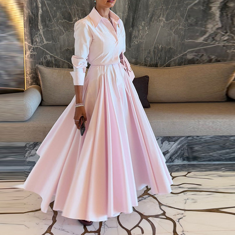 Elegantes Damen Hemdkleid Fließend Spitze Modern
