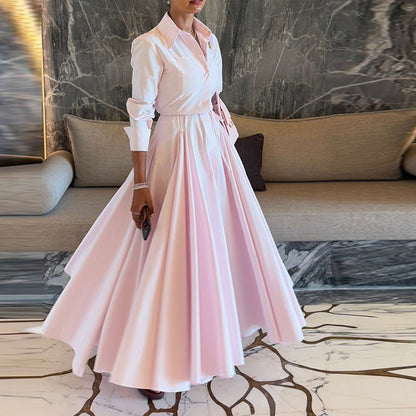 Elegantes Damen Hemdkleid Fließend Spitze Modern
