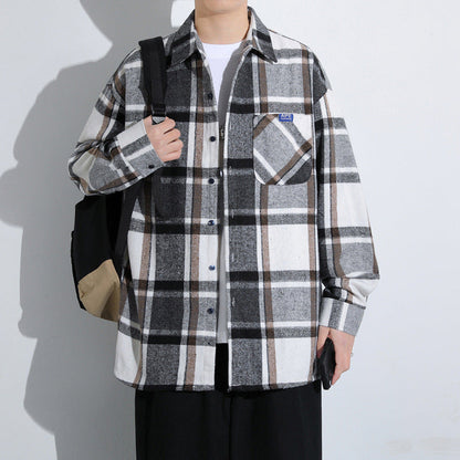 Herren Flanelljacke Karomuster Warm Modern