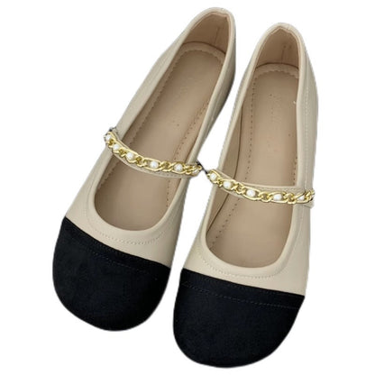 Damen Ballerinas Elegante Schuhe mit Ketten-Detail
