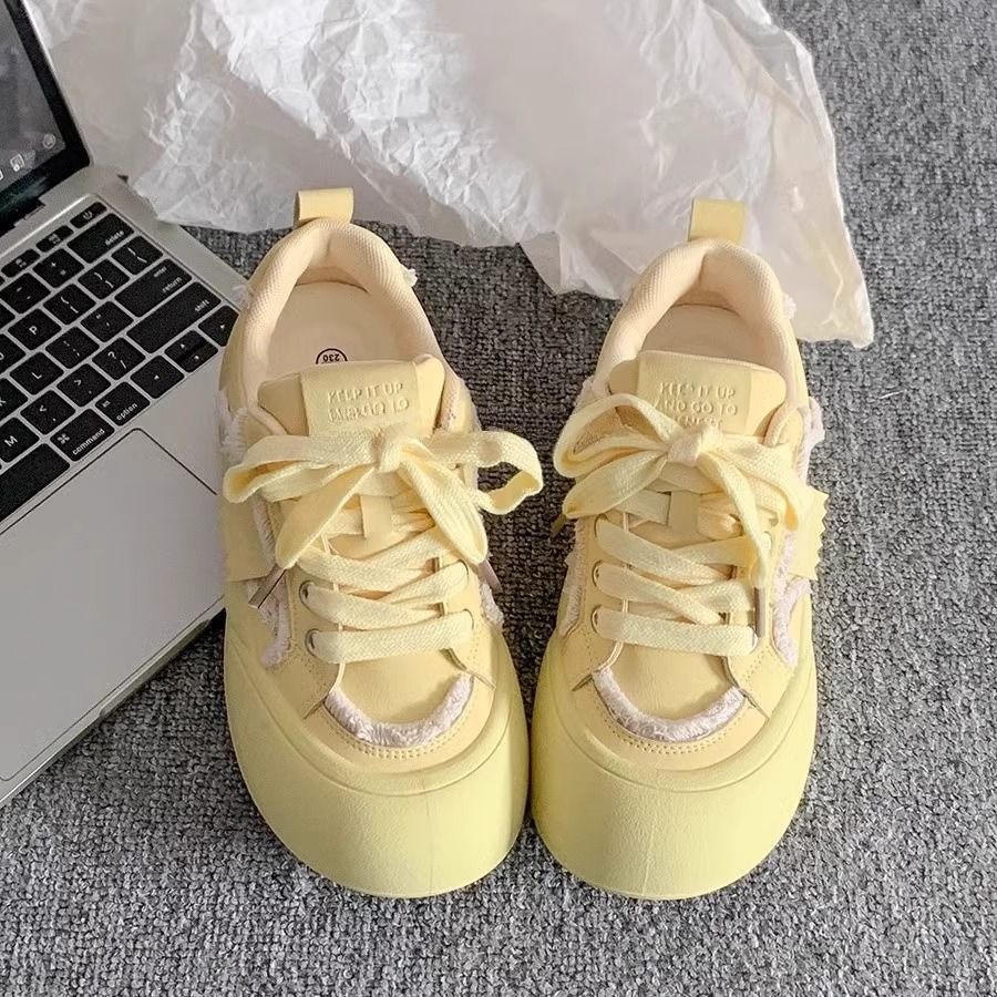 Damen Plateausneaker Hoch Modisch Bequem Laufsohle