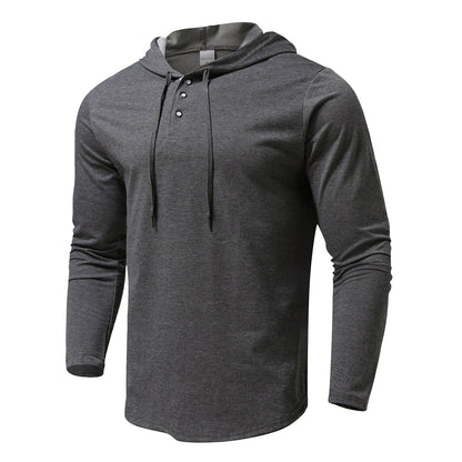 Herren Hoodie Langarm mit Knopfleiste Trendig Größe XL