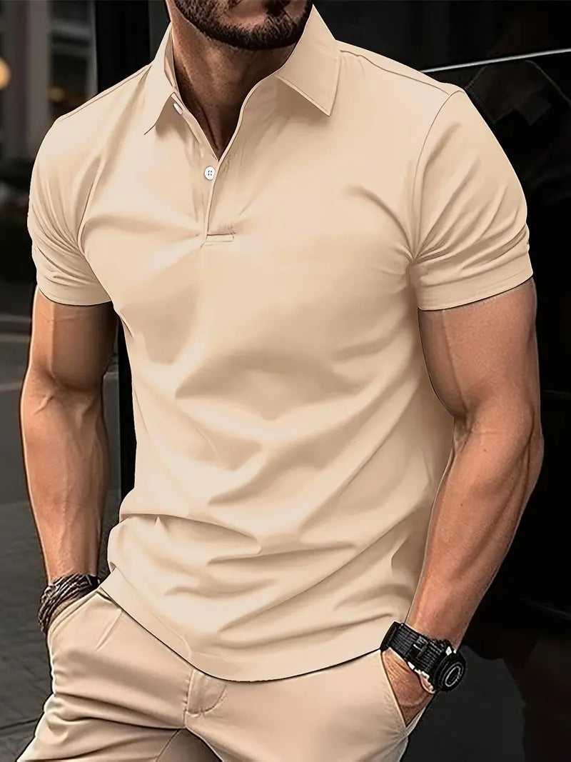 Herren Polohemd Slim Fit Atmungsaktiv Modern