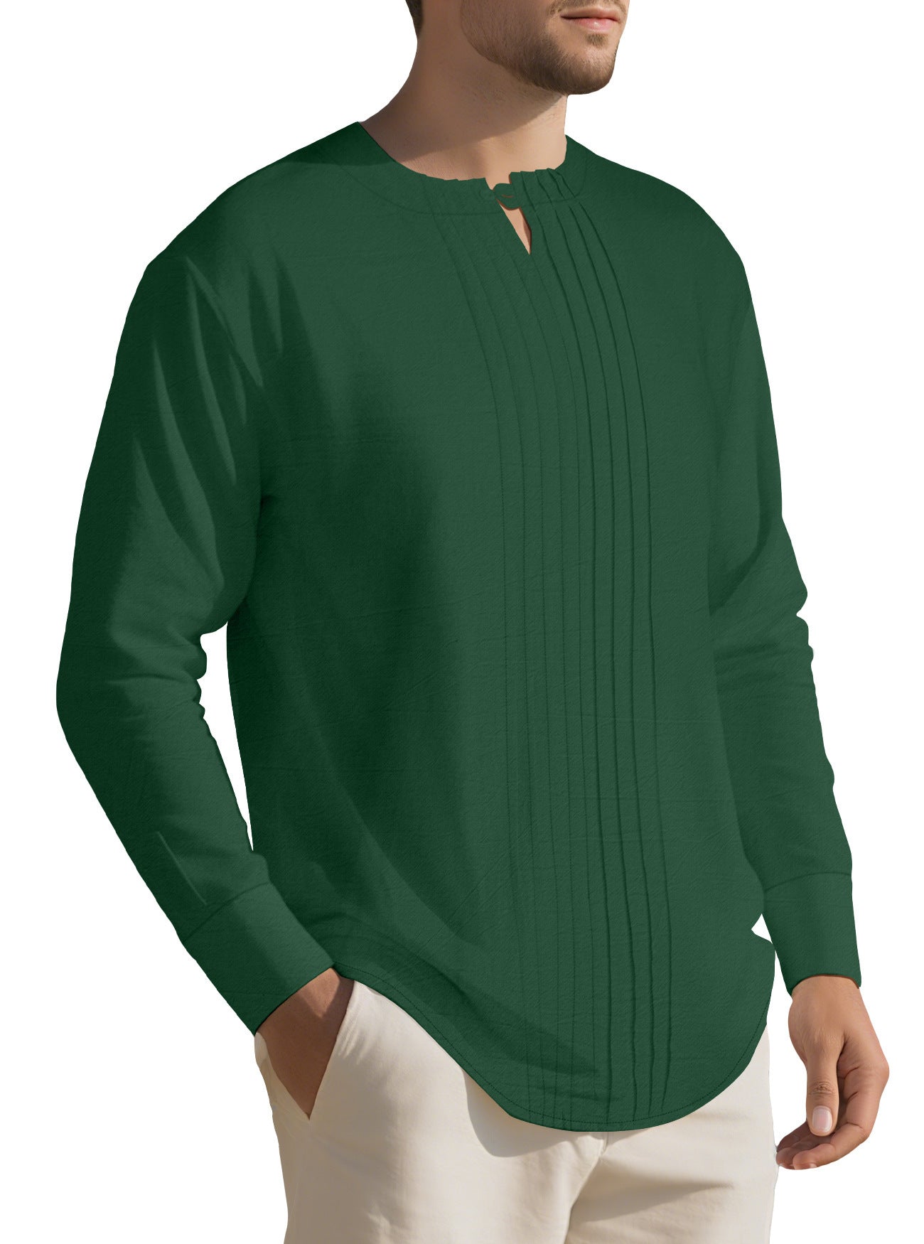 Herren Langarmhemd Elegant Strukturiert Modern
