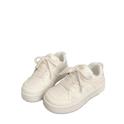 Damen Sneaker Plattform atmungsaktiv Schnürsenkel Modisch