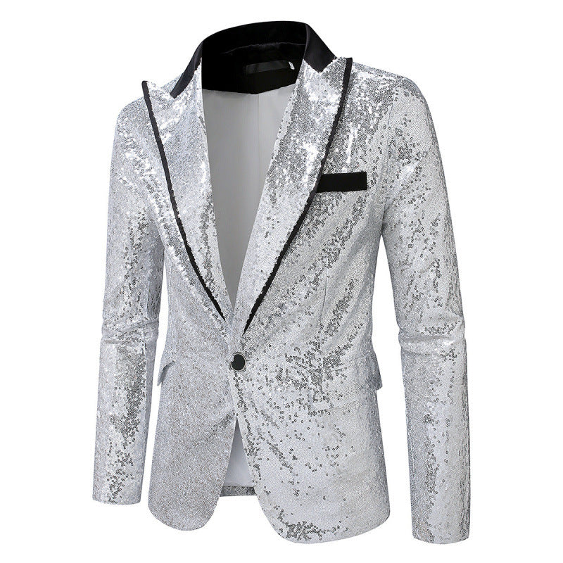 Herren Smokingjacke Pailletten Glitzernd Abendjacke