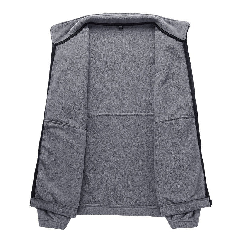 Herren Fleecejacke Warm mit Kragen und Taschen