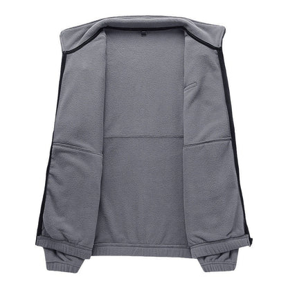 Herren Fleecejacke Warm mit Kragen und Taschen