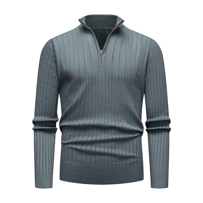 Herren Strickpullover Modern Stehkragen Reißverschluss Hochwertig