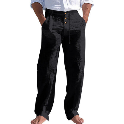 Herren Strandhose Bequem Elastisch Mit Knopfverschluss