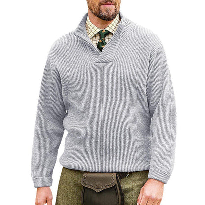 Herren Strickpullover Modern Stehkragen Rippstruktur