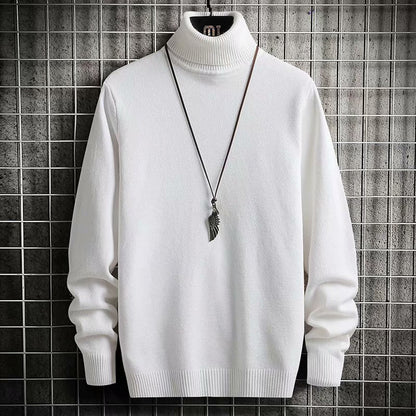 Herren Rollkragenpullover Weich Wolle Bequem