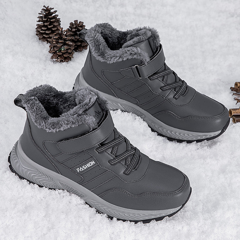 Damen Winterstiefel Warm Gefüttert Rutschfest Klettverschluss
