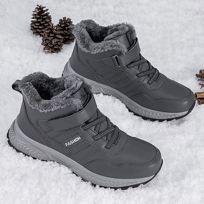 Damen Winterstiefel Warm Gefüttert Rutschfest Klettverschluss