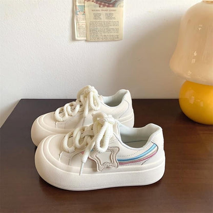 Damen Sneaker Stern Motiv Komfort PlateauSchuhe - BerlinGlamour