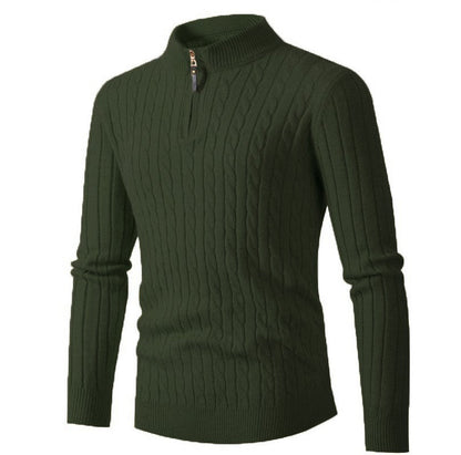 Herren Rollkragenpullover Strukturiert Zopfmuster Elegante Mode