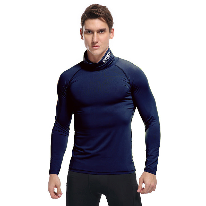 Herren Langarmshirt Stehkragen Kompressor Hemd Modern