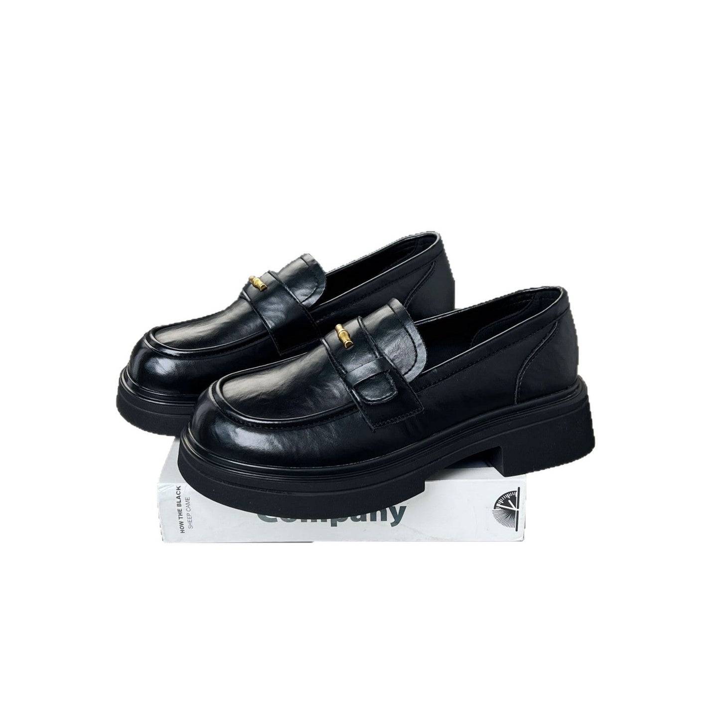 Damen Loafers Bequem Klobige Sohle Elegante Schnalle