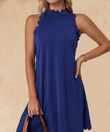 Damenkleid Ärmellos Fließend Mit V-Ausschnitt Sommerkleid