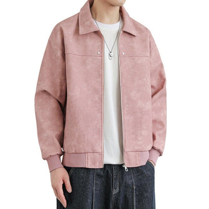 Lederjacke Herren Modern Bequem Wildleder
