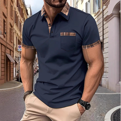 Herren Polohemd Kurzarm Kariert Modern - BerlinGlamour
