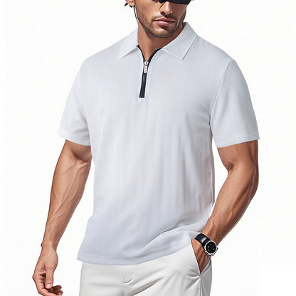 Herren Polohemd Modern mit Reißverschluss Slim Fit