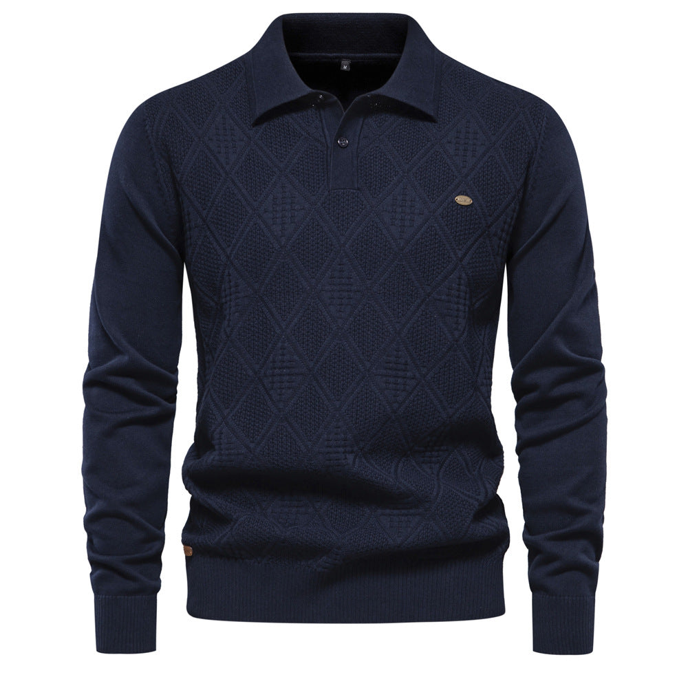 Herren Polo Pullover Strukturiert Klassisch Modern - BerlinGlamour