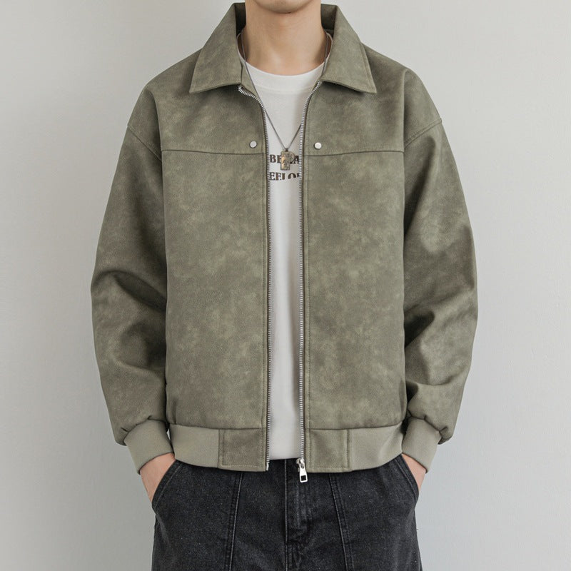 Lederjacke Herren Modern Bequem Wildleder