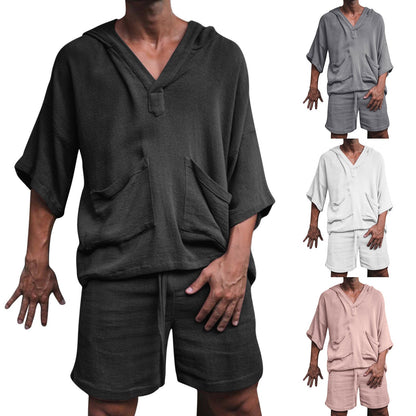 Herren Pullover Kapuzenpullover Locker mit Seitentaschen Lässig - BerlinGlamour