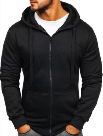 Herren Sweatjacke Durchgehend Reißverschluss Taschen Sportlich