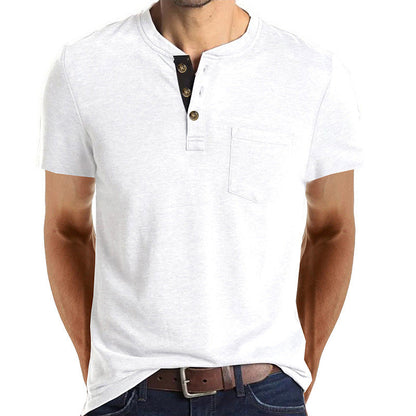 Herren T-Shirt mit Brusttasche Modern Strukturiert