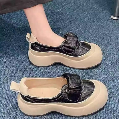 Damen Slipper mit dicker Sohle und Klettverschluss Komfortabel
